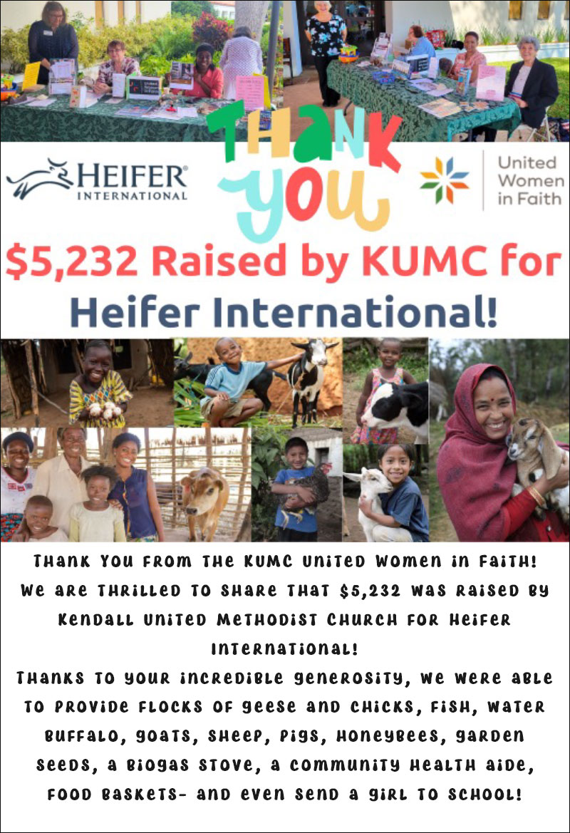 Thank You from the KUMC United Women in Faith